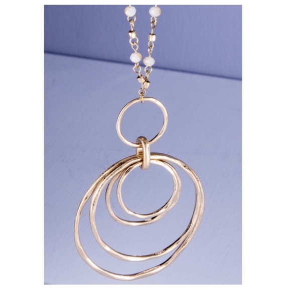 Ivory Bead Gold Tone Necklace - Picture 3 of 7